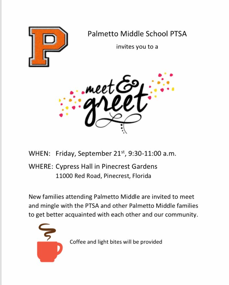 New Families Meet & Greet @ Cypress Hall in Pinecrest Gardens