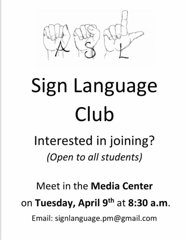 Sign Language Club @ Media Center