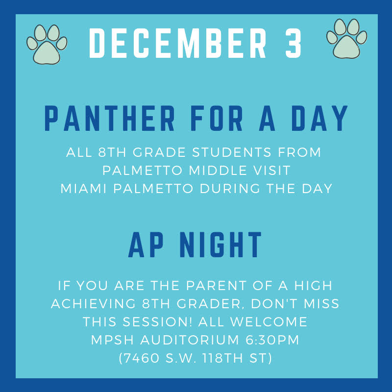 Panther for a Day - 8th grade students visit MPSH